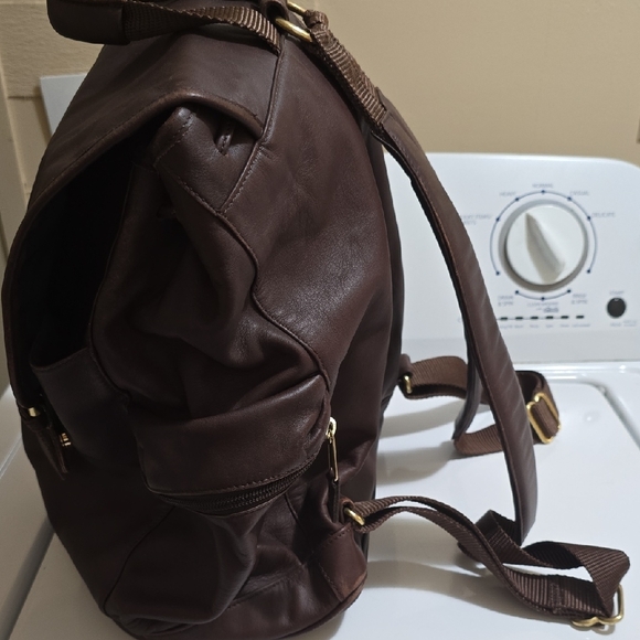 Coach LARGE Dark Brown Leather Backpack - Picture 2 of 11